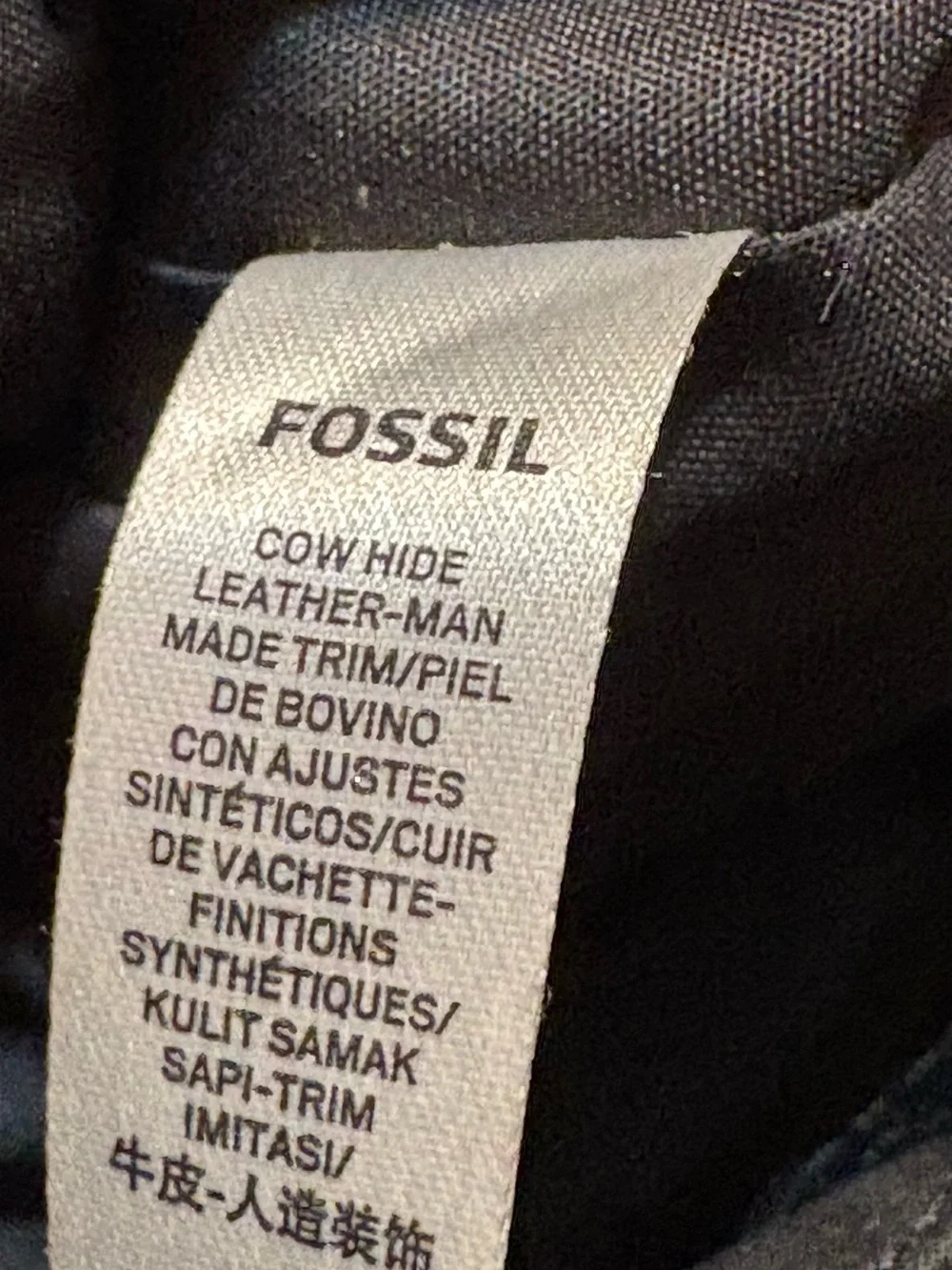 Fossil Black Leather Backpack with Gold Hardware